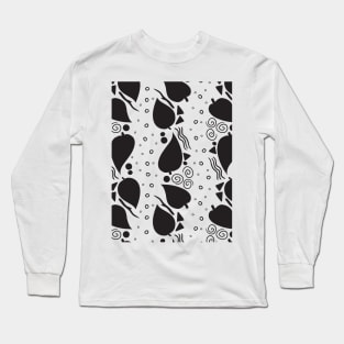 Leaf Doodle Seamless Surface Pattern Design Long Sleeve T-Shirt